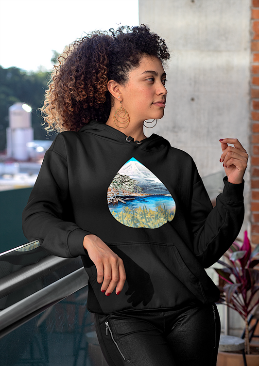 Mountains: Lillies Near Mount. Fuji Hoodie